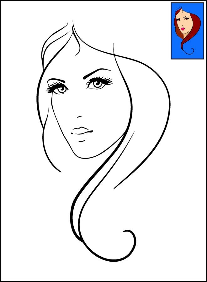 The Seven Colours Do it Yourself Outlined Canvas Painting Board for Kids Canvas Painting Kit | Adults, and Couples | Perfect for Birthdays, Functions (8 by 10 inches) (Girl Face) - Image 1